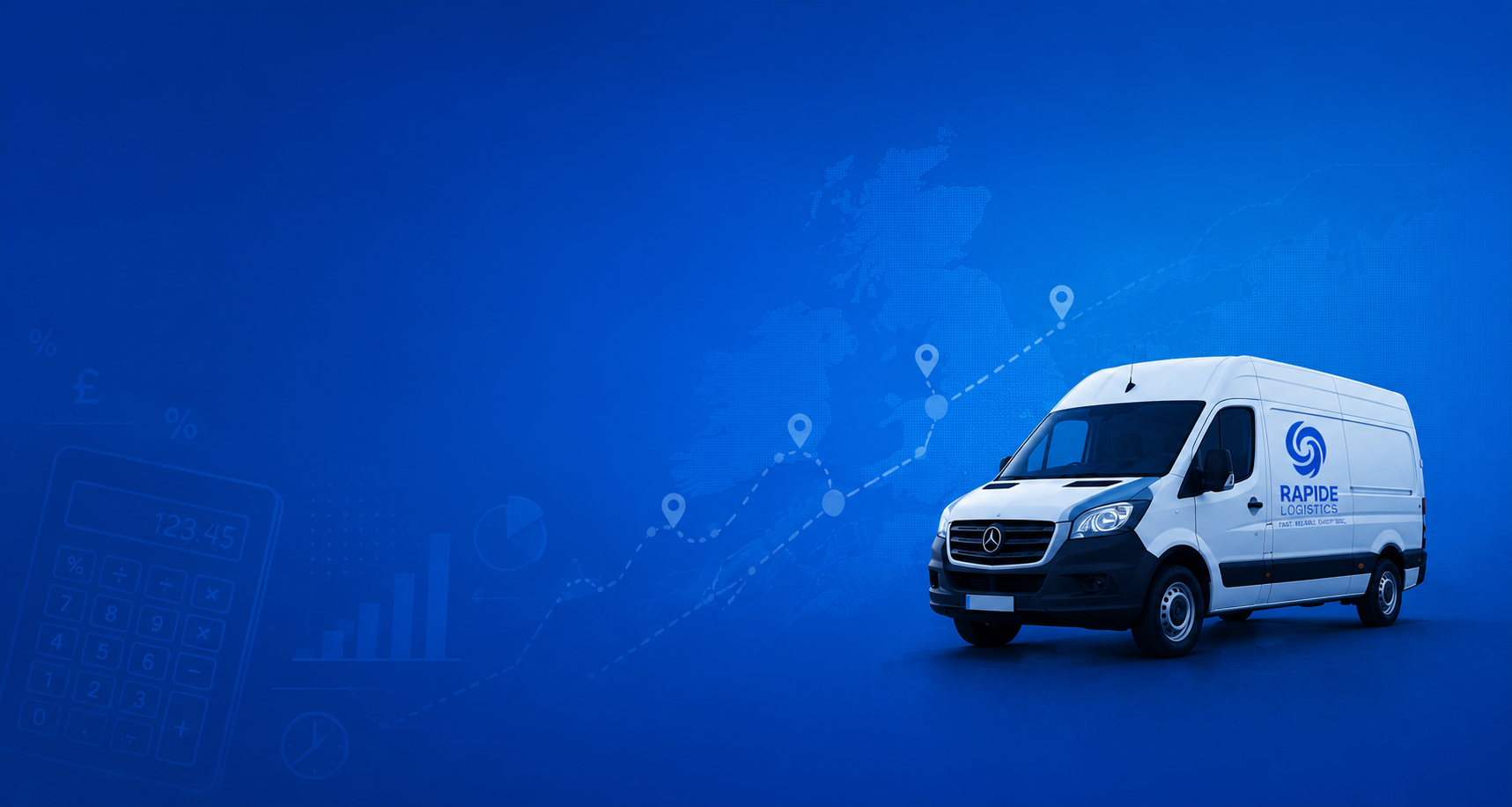 Rapide Logistics quotation hero with delivery van